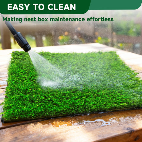 DRQ nesting pad close-up showing durable, washable grass material.