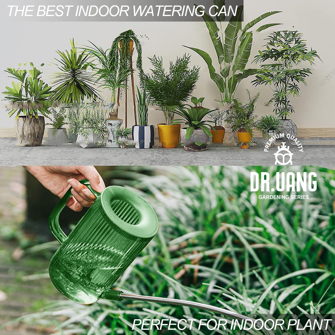 DR.UANG 1L capacity ideal for indoor plants and quick watering