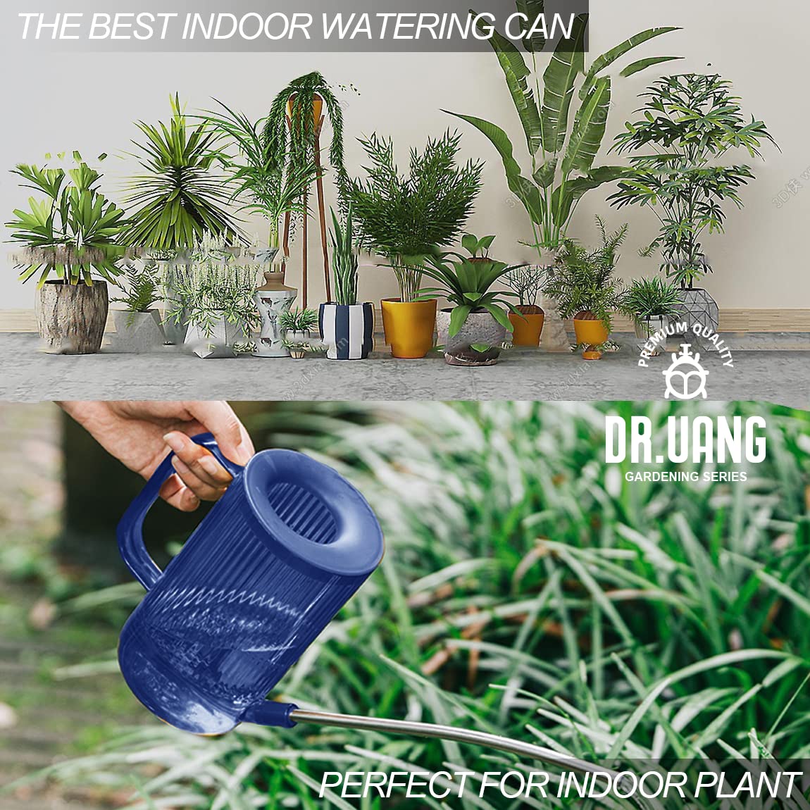 DR.UANG compact, easy-to-clean watering can for shelves
