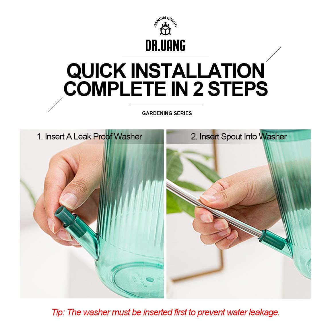 DR.UANG built-in measurement scale helps regulate watering accurately
