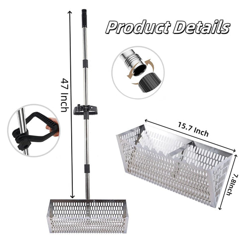Drunmist Sand Fleas Rake with detachable handle for easy storage and transport.