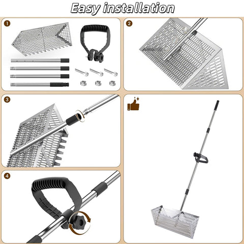 Drunmist Sand Fleas Rake with non-slip grips for comfortable all-day use.