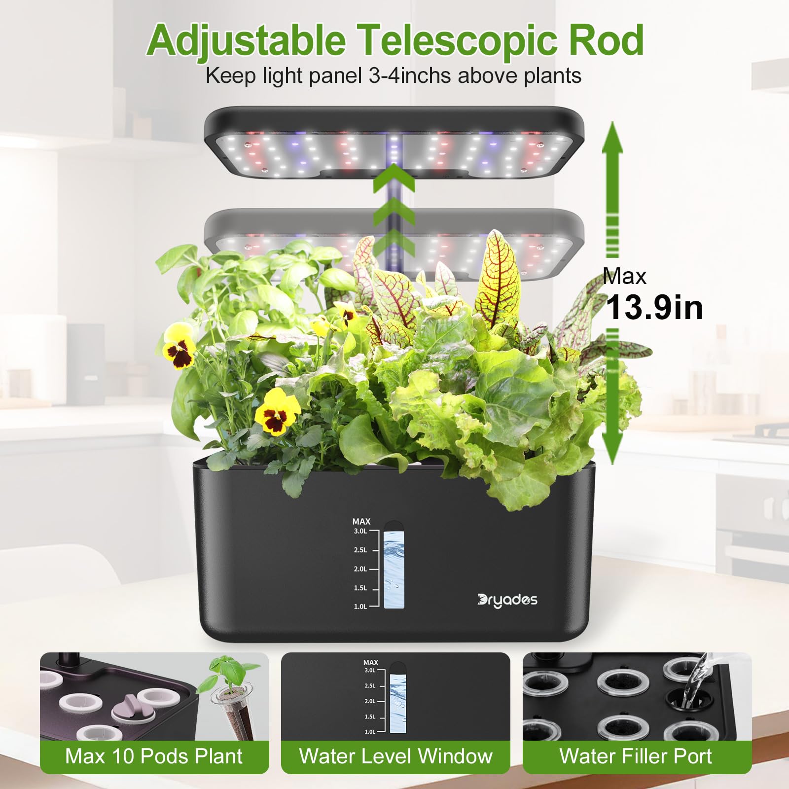 DRYADES Dryades adjustable planting board enables space for seedlings to mature.