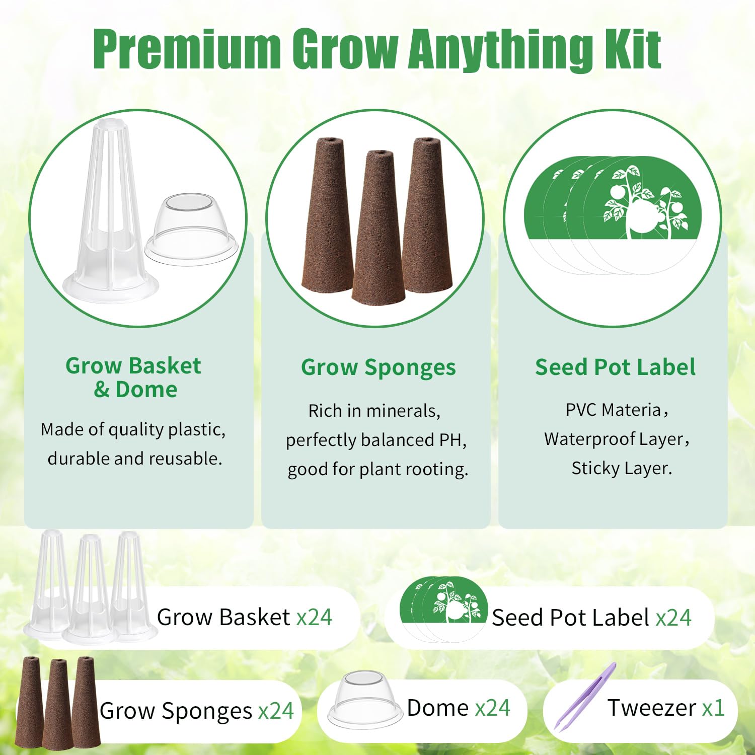 DRYADES seed pod kit includes baskets for orderly hydroponic setup.