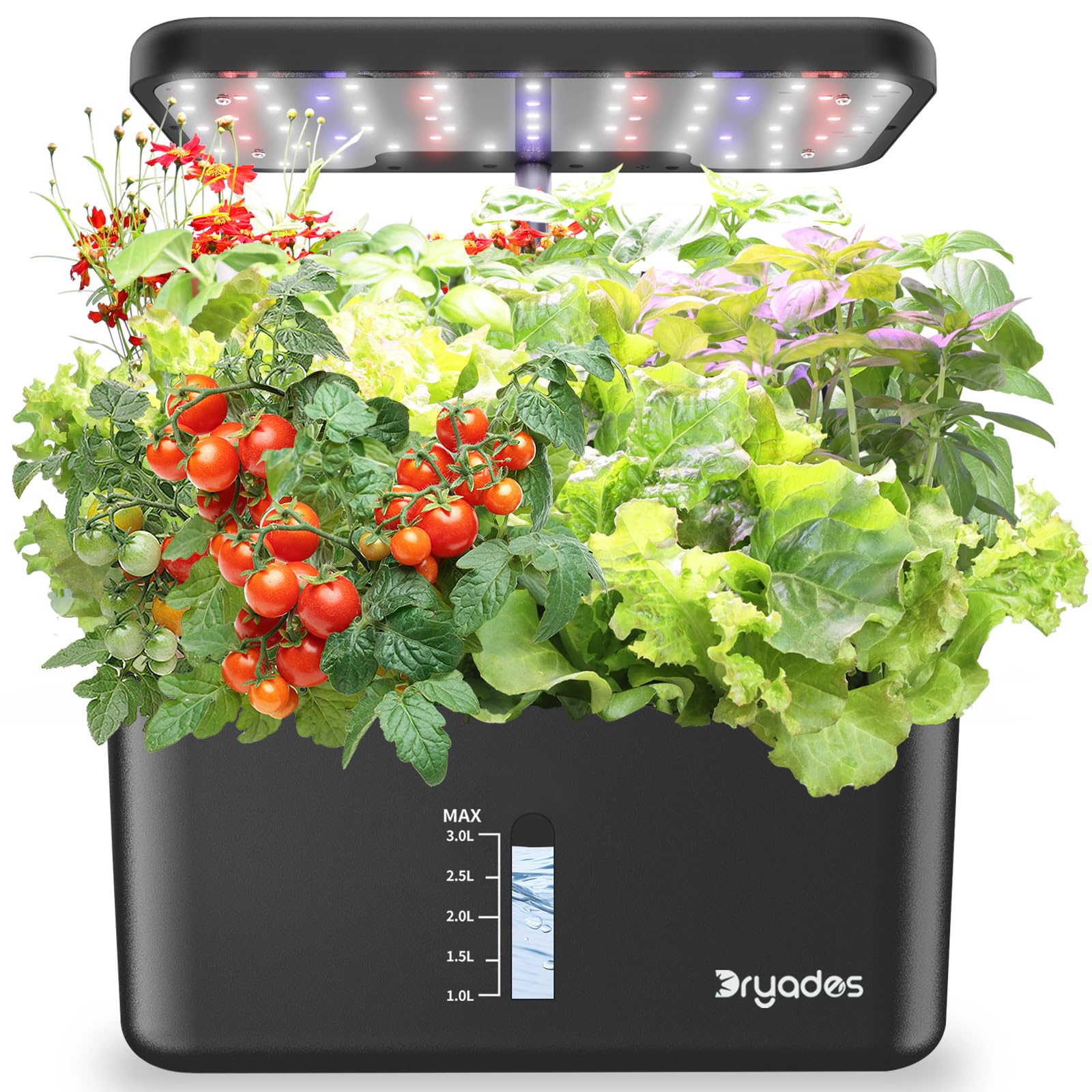 DRYADES Dryades hydroponics system front view shows compact kitchen-friendly design for fresh herbs.