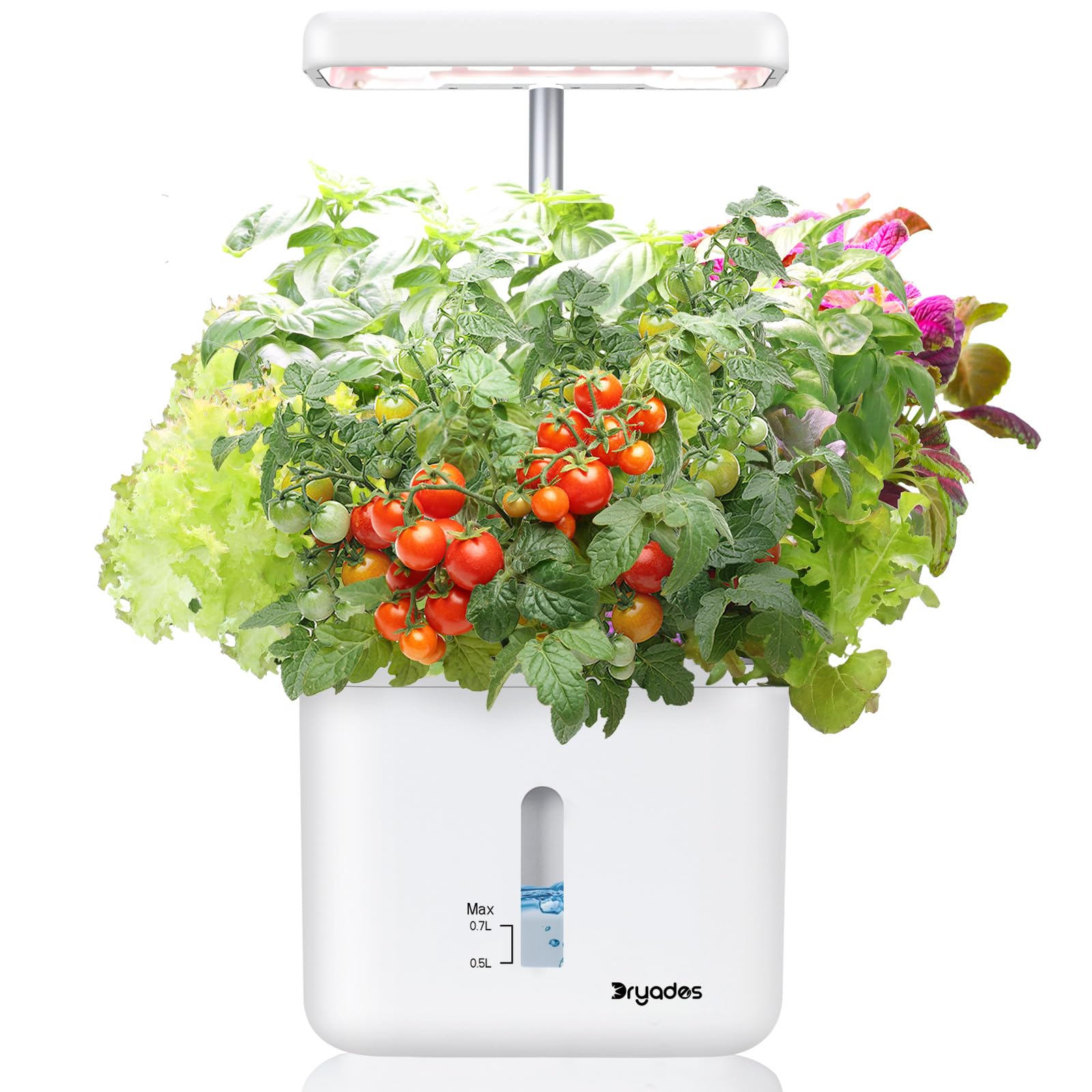 DRYADES indoor garden planter with LED light front view supports year-round herb cultivation.