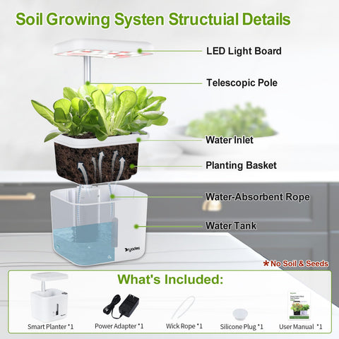 DRYADES indoor herb garden featuring rosemary and basil for fresh cooking.