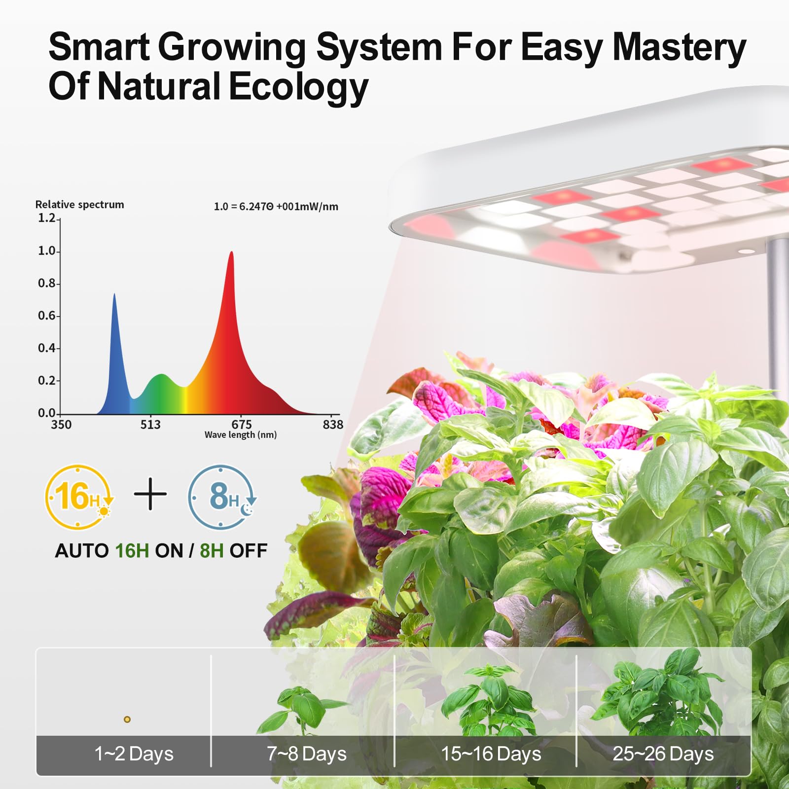 DRYADES self-watering system close-up shows soil-based growing setup for beginners.