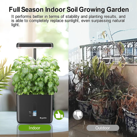 DRYADES self-watering system close-up illustrating moisture control for healthy herbs.