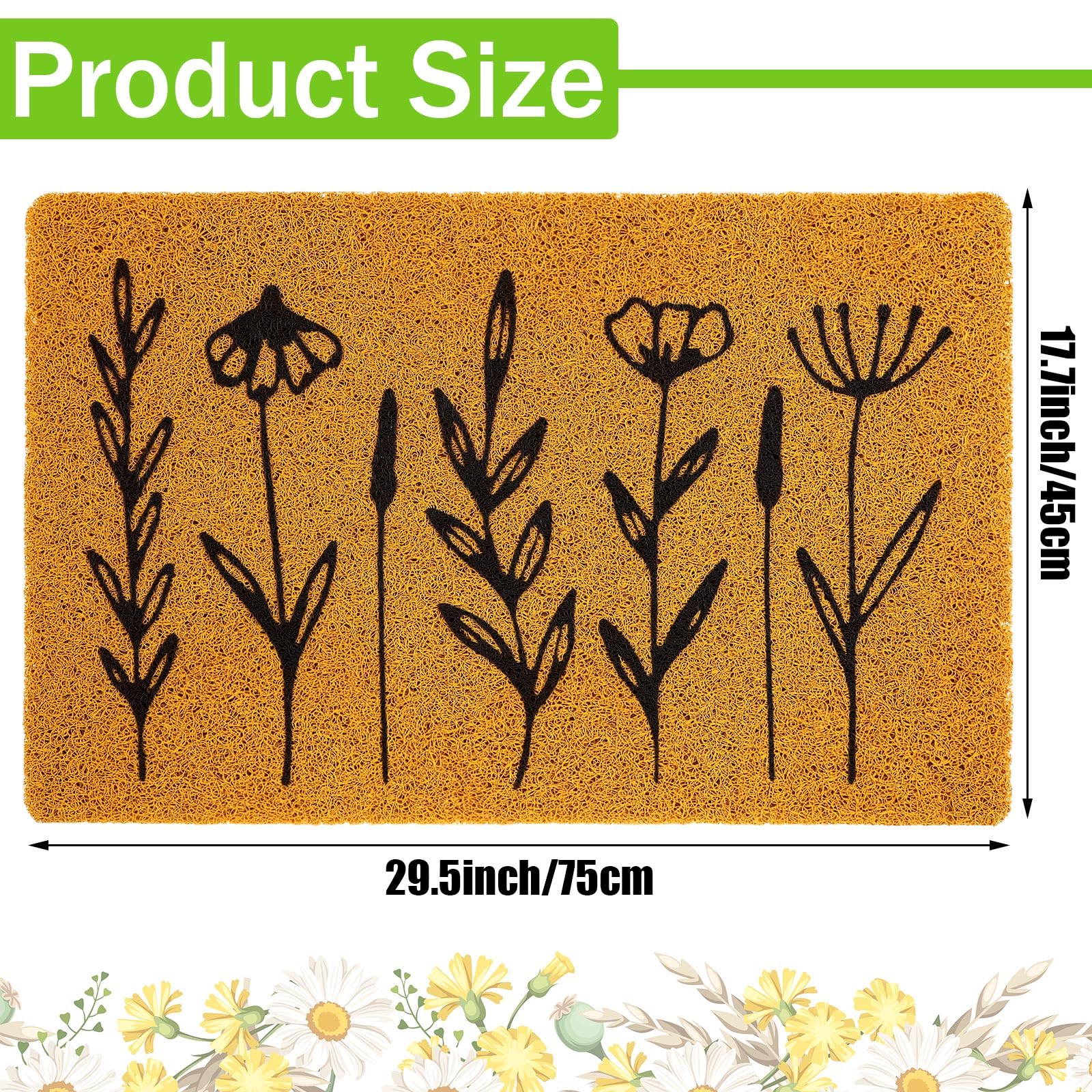 Drydiet natural coir surface with non-slip backing keeps position secure.