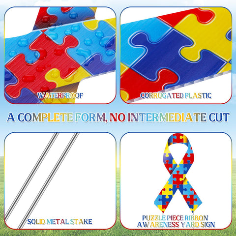Drydiet colorful ribbon yard sign with stakes highlights outdoor awareness campaigns.