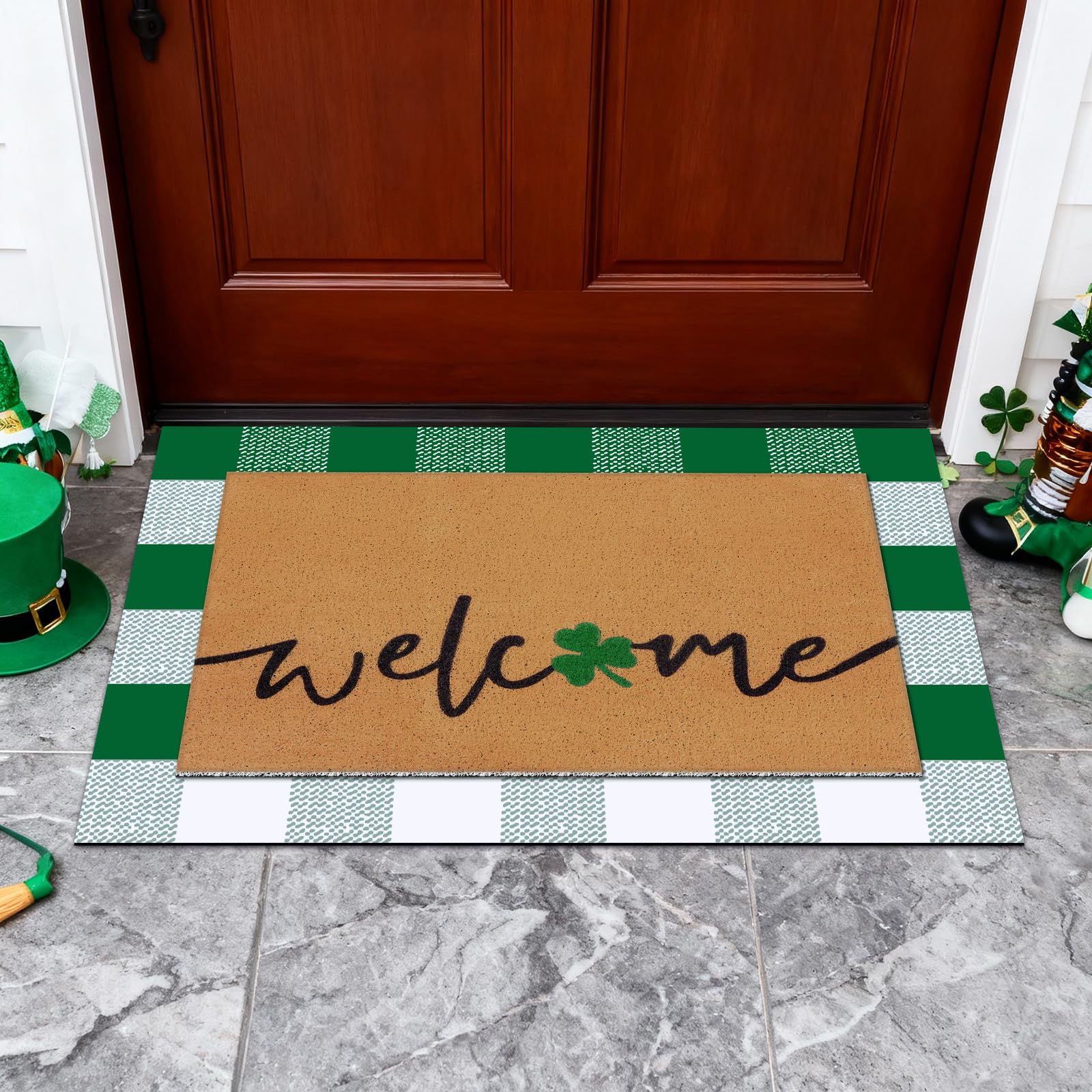 Drydiet double-layer entryway rug adds farmhouse charm and practical protection