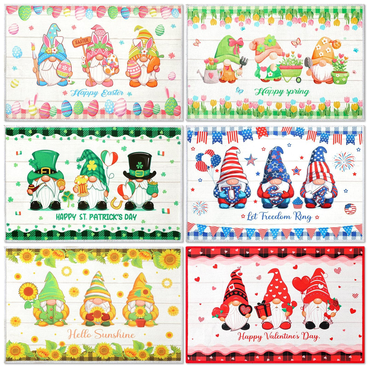 Drydiet Easter gnome doormat greets guests with festive charm for outdoor entryways.