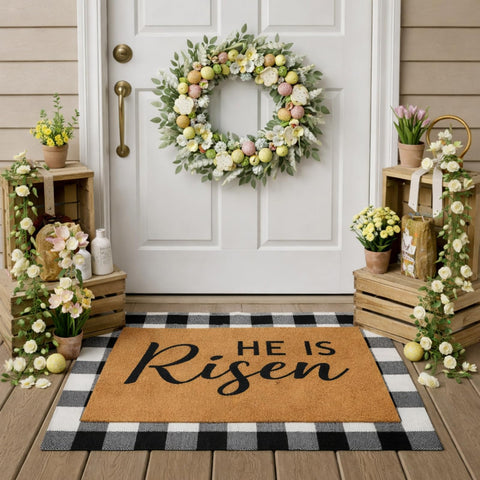 Drydiet Easter layered doormat bottom provides a stable outdoor welcome