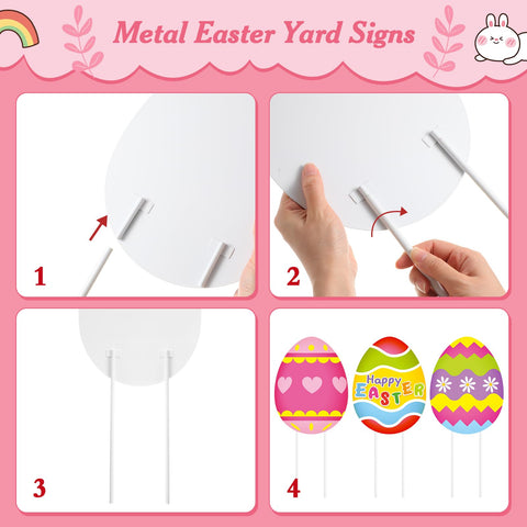 Drydiet outdoor Easter yard signs are easy to install with stakes