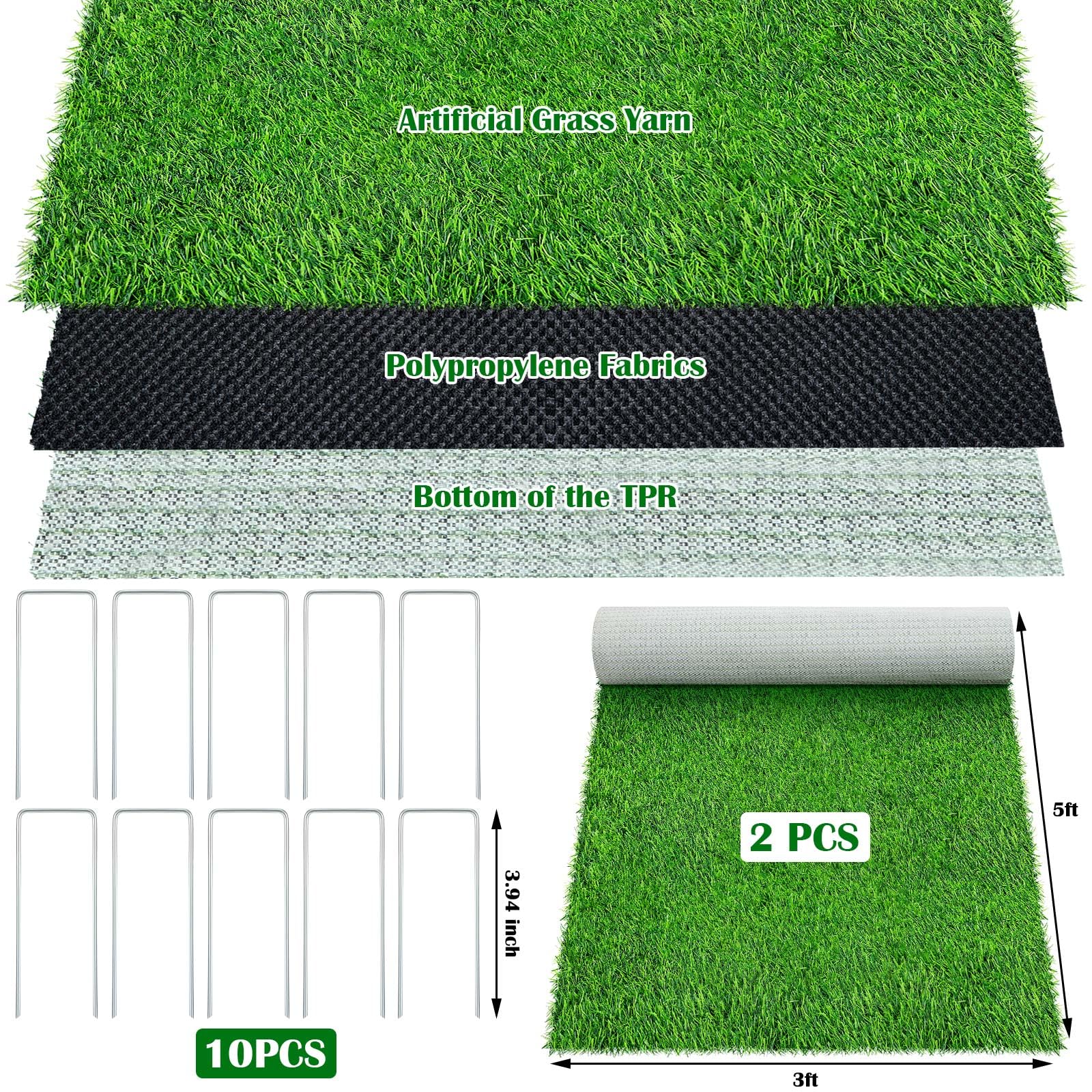 Drydiet realistic green grass rug ideal for pools, decks, and pet zones