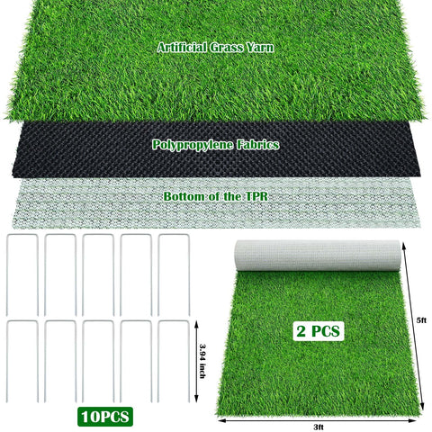 Drydiet realistic green grass rug ideal for pools, decks, and pet zones