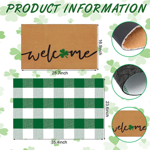Drydiet shamrock welcome door mat with St Patrick's Day charm for festive entry