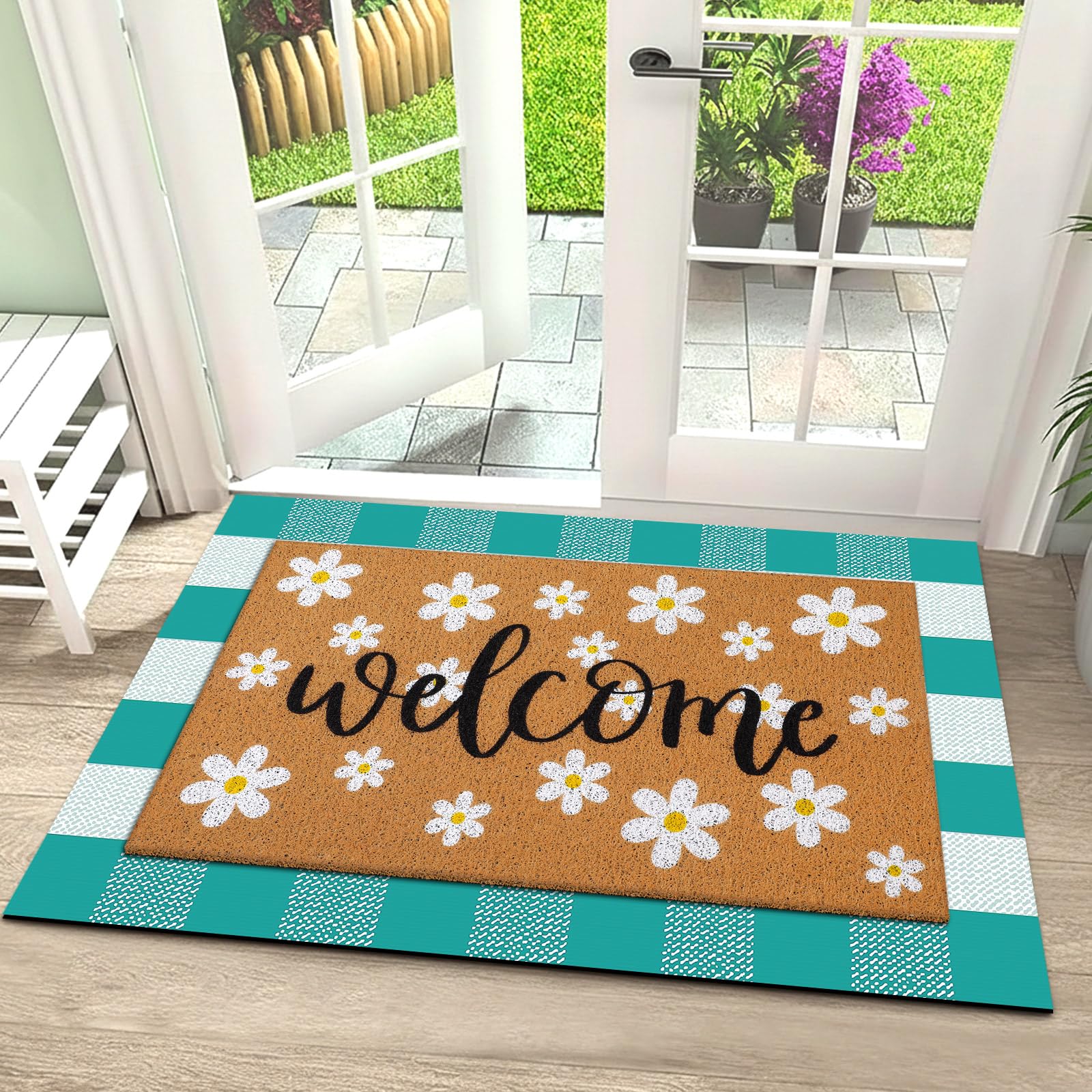Drydiet front door doormat set for indoor outdoor farmhouse decor