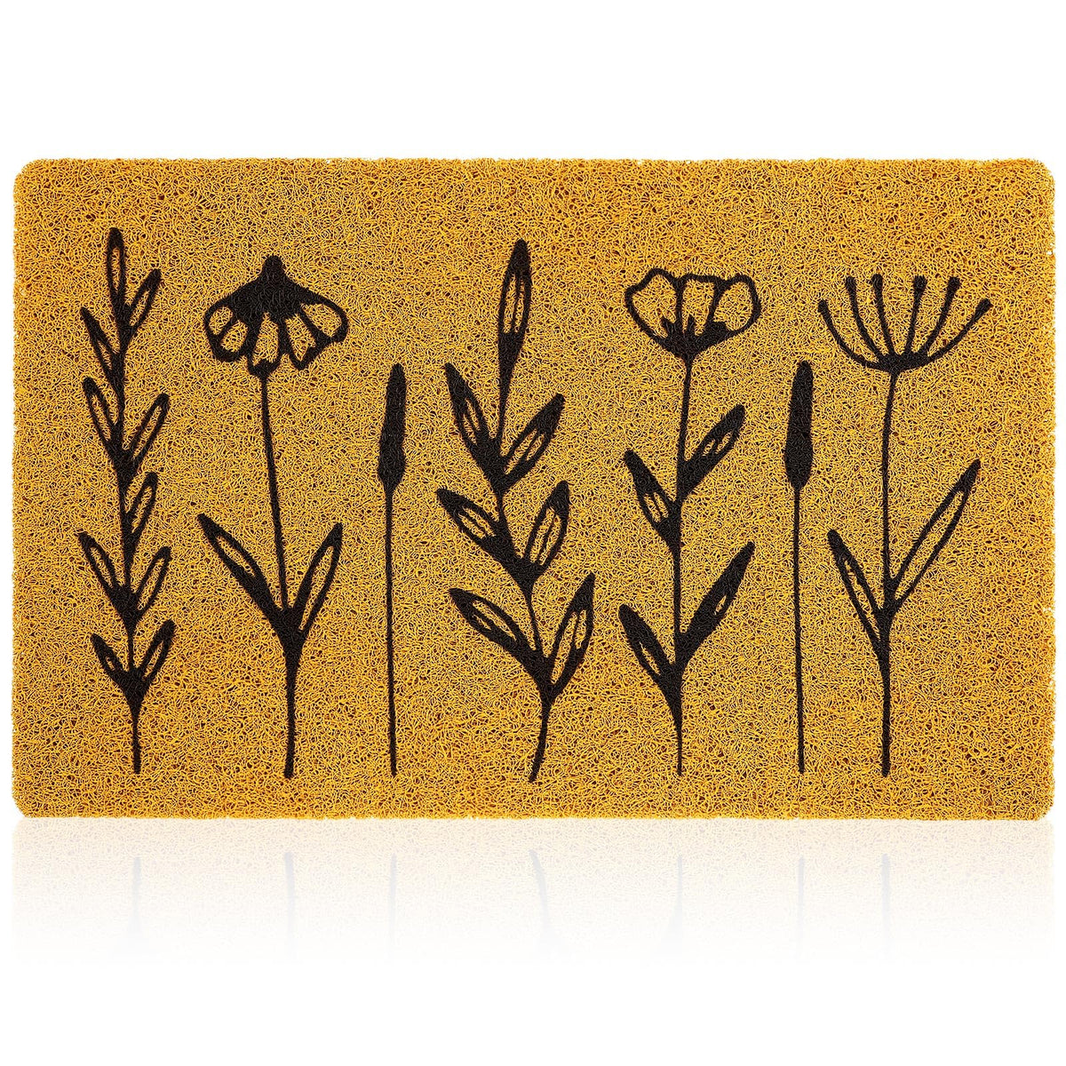 Drydiet Spring Door Mat with welcome floral design greets guests and traps dirt.