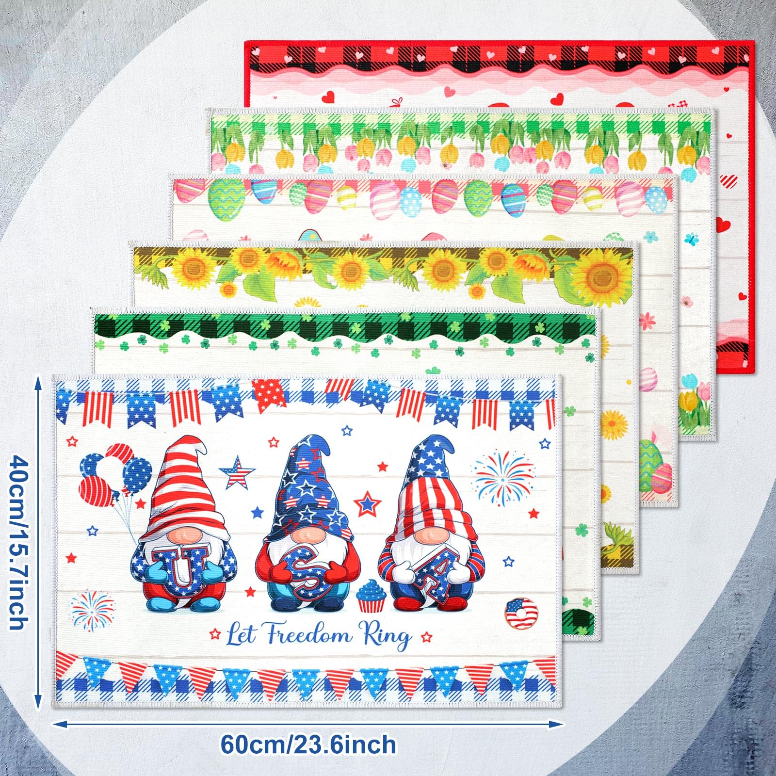Drydiet Spring holiday welcome doormat with pastel tones enhances indoor entrances.