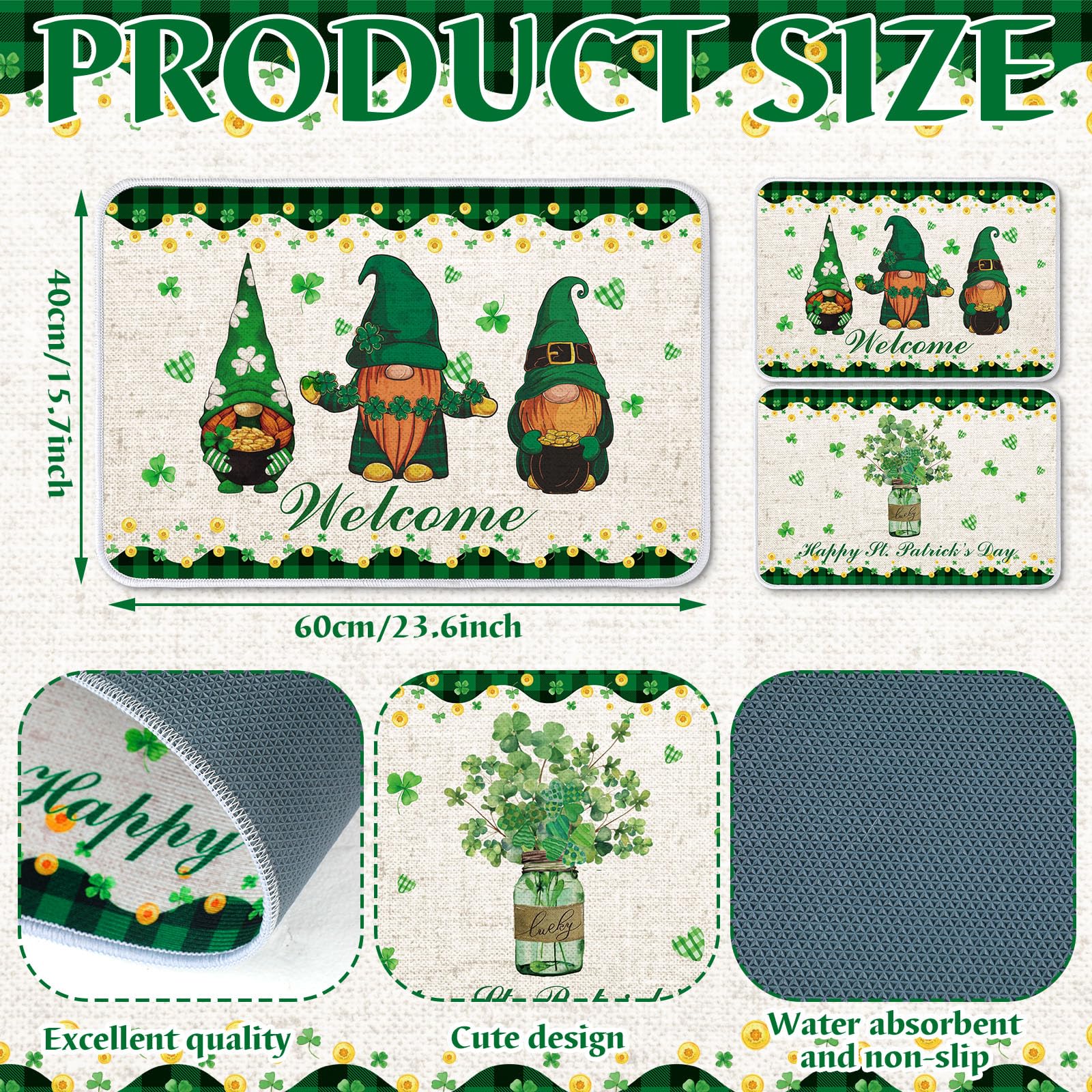 Drydiet mat with money-pot motif adds festive charm while reducing moisture.