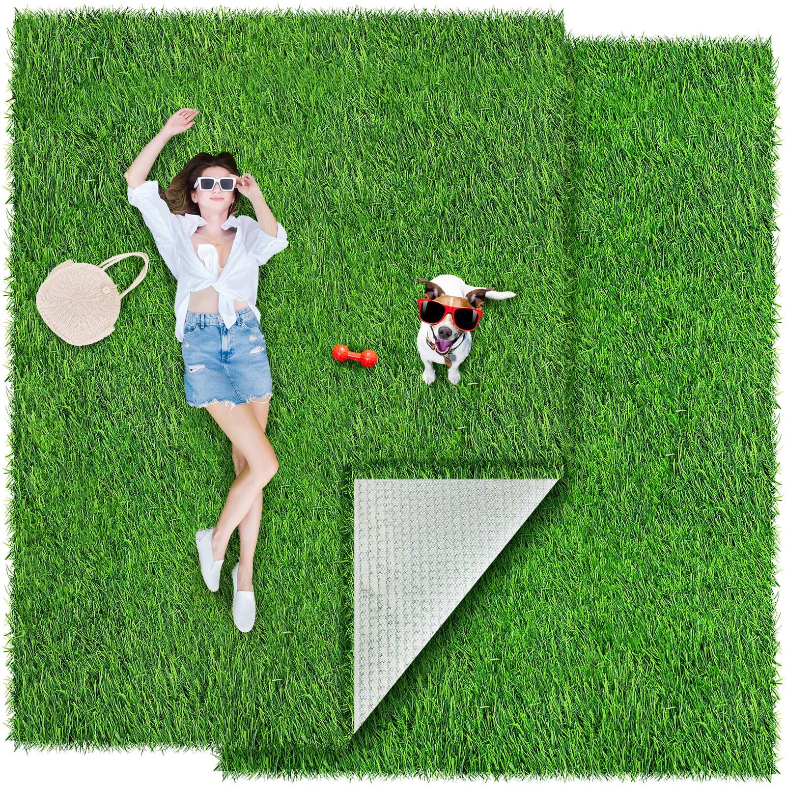 Drydiet two turf carpets 5x3ft outdoor green for year-round green space