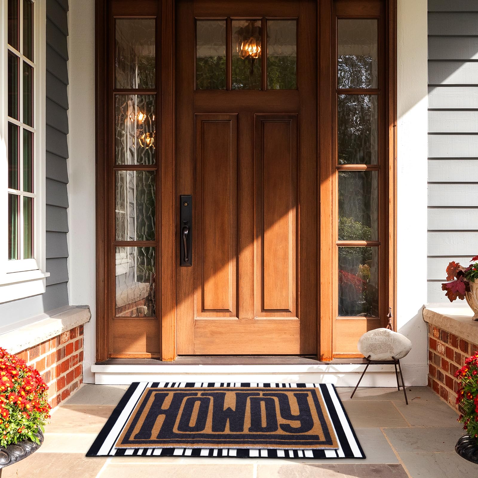 Drydiet top-layer doormat with Western Howdy design for seasonal flair.