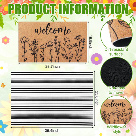 Drydiet wildflower top-layer mat adds decorative flair and mud scraping.