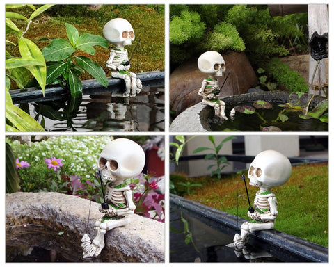 DS. DISTINCTIVE STYLE compact skull ornament for yard display with durable resin.