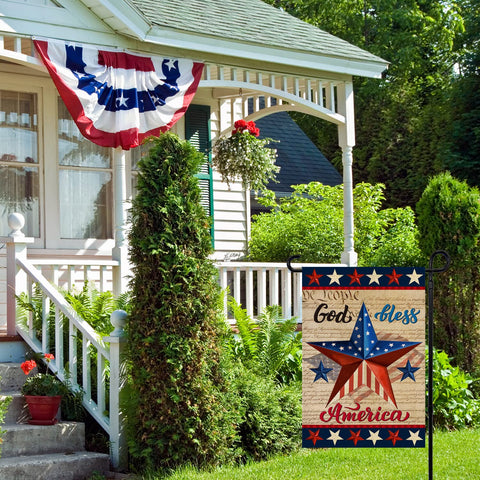 Dsben patriotic flag 12x18 back view with mirrored print for dual-side visibility