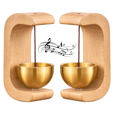 DsoneJagr magnetic door chime bell front view showing beech wood and brass finish for a warm entry
