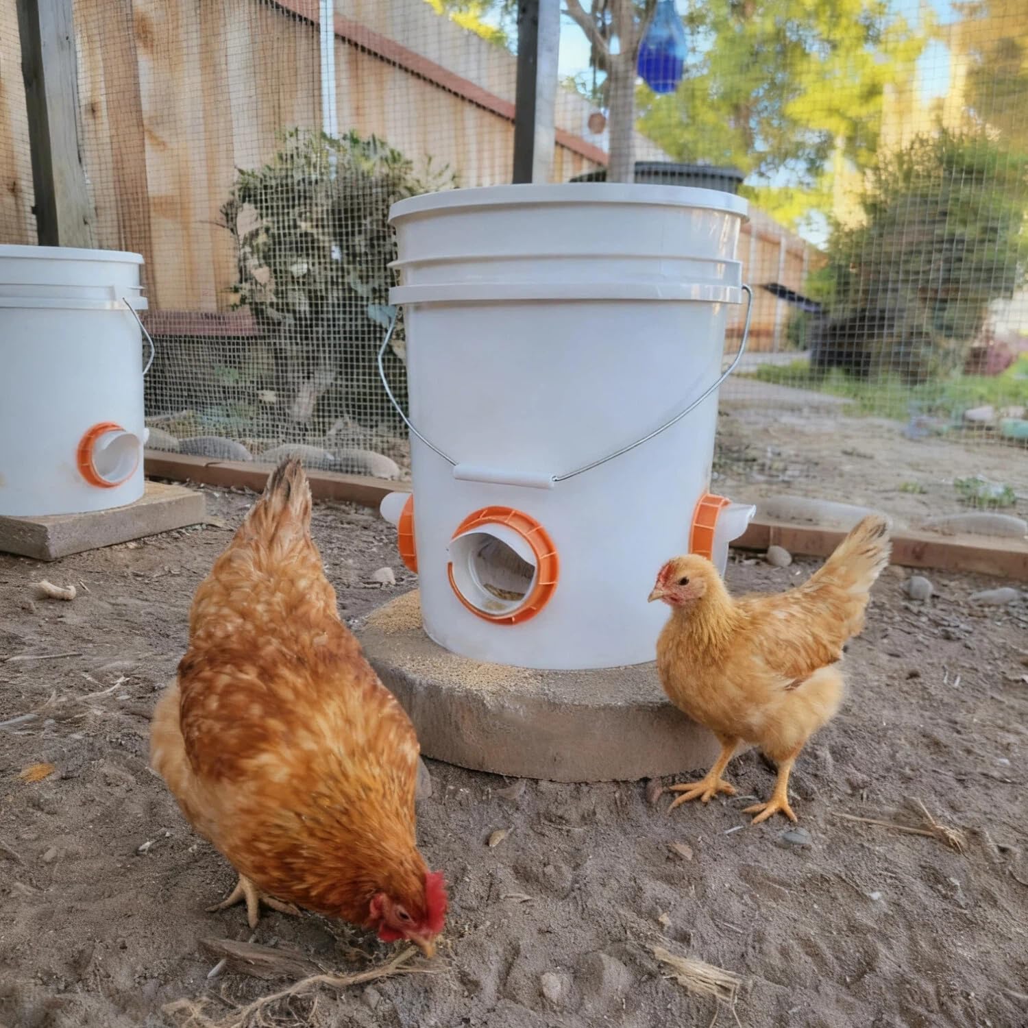 DSTANA feeder system compatible with barrels, buckets, and boxes