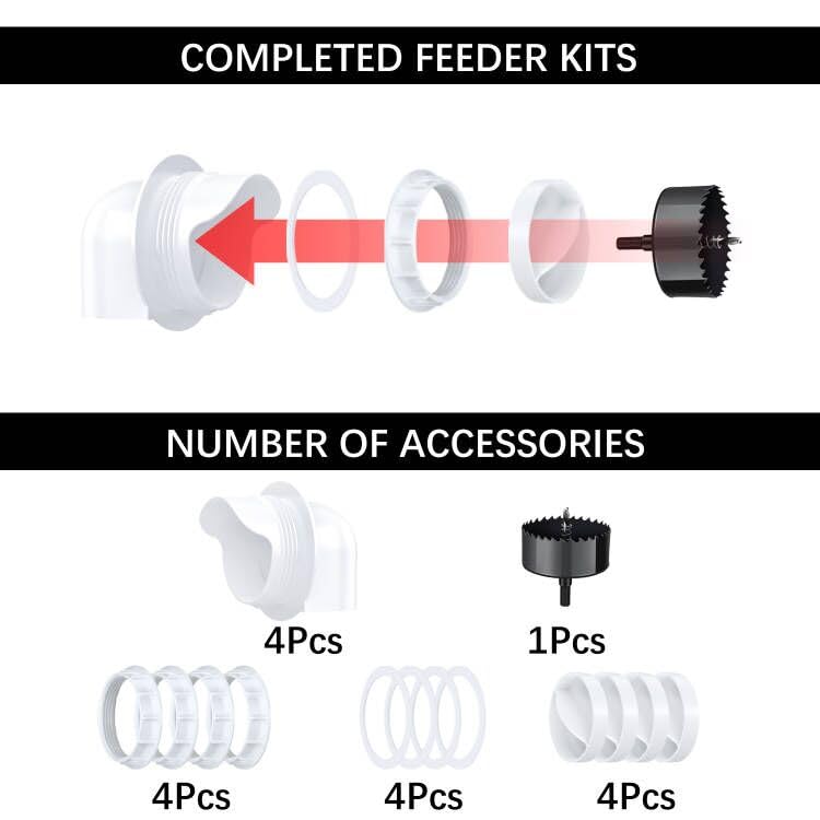 DSTANA 12-port kit keeps feed tidy and reduces waste in coops.