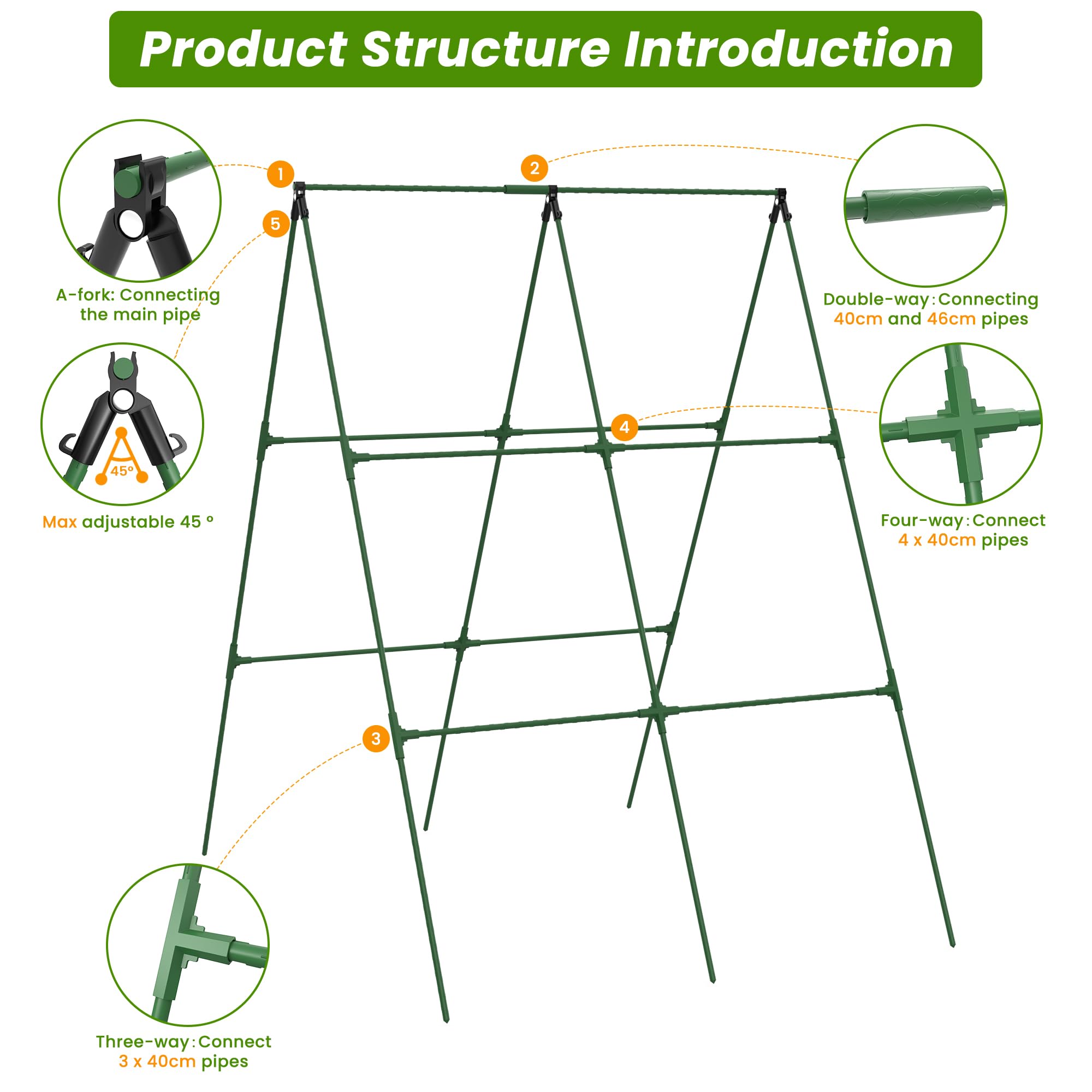 DSTANA cross-connector design simplifies installation for solo gardeners.