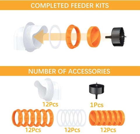DSTANA orange chicken feeder port helps visibility and quick checks.
