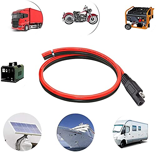 dstfuy 1ft extension cable in-use with motorcycle battery setup