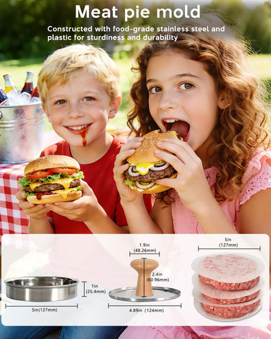 DSTHISAR burger press with rugged stainless steel body for durability