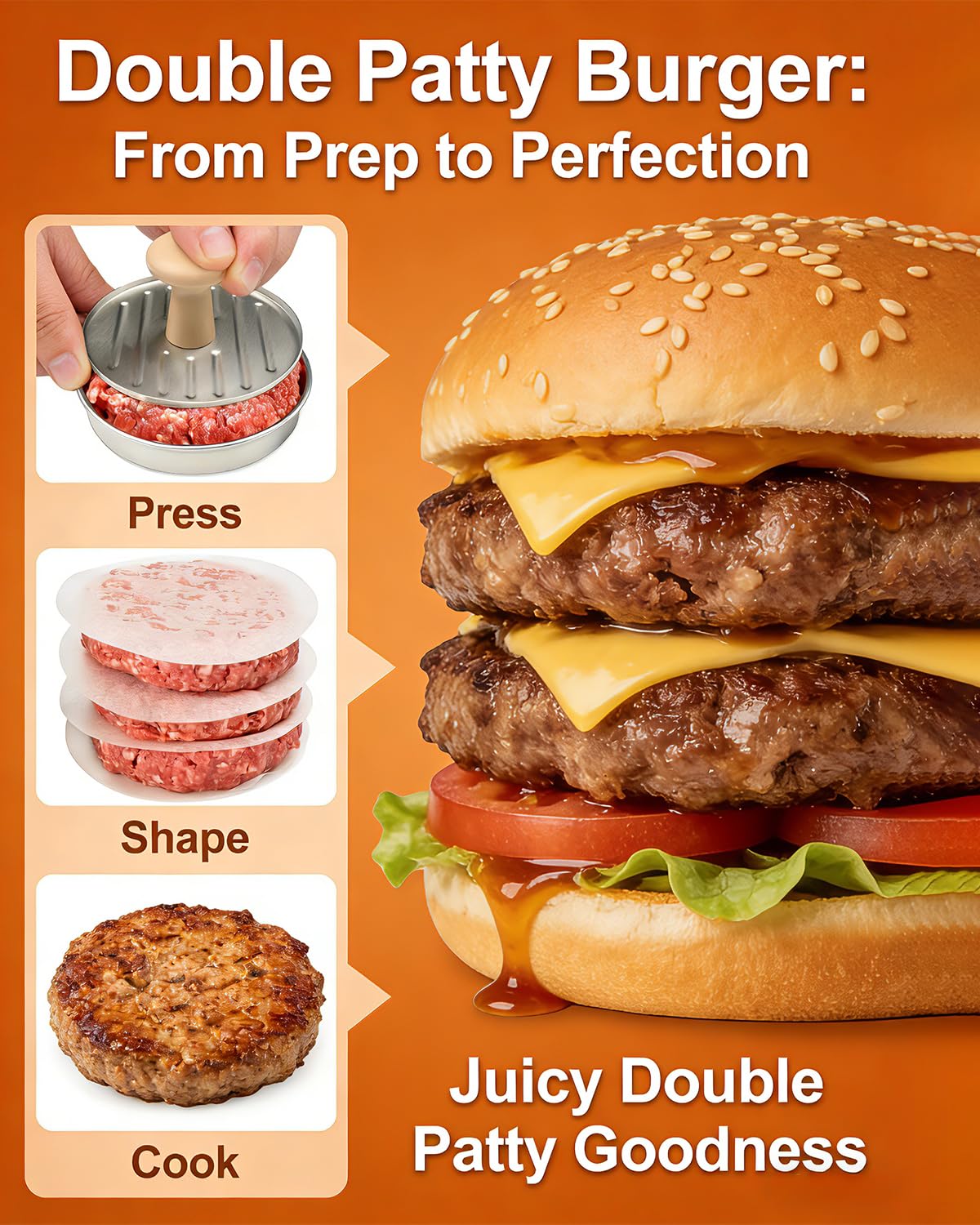 DSTHISAR wax paper pack included with 100 sheets for patty prep