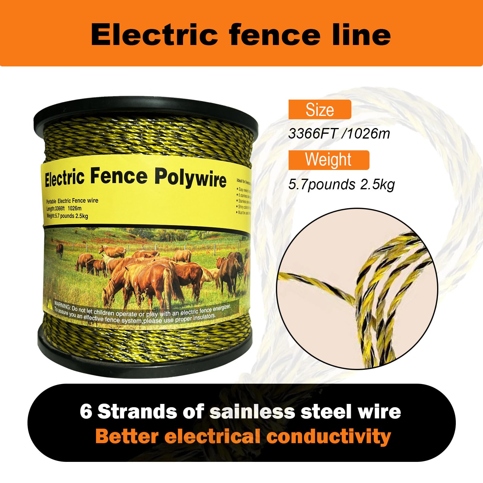 DSZBESTER six-strand conductors ensure reliable conductivity across fencing lines.