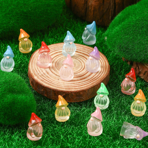DTOFOOT luminous yellow mini gnome brightens outdoor displays and terrariums.