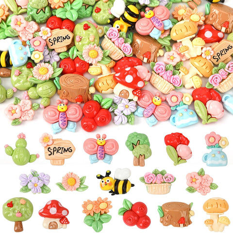 DTOFOOT spring resin charms: flowers, ideal for delicate vase fillers and decor.