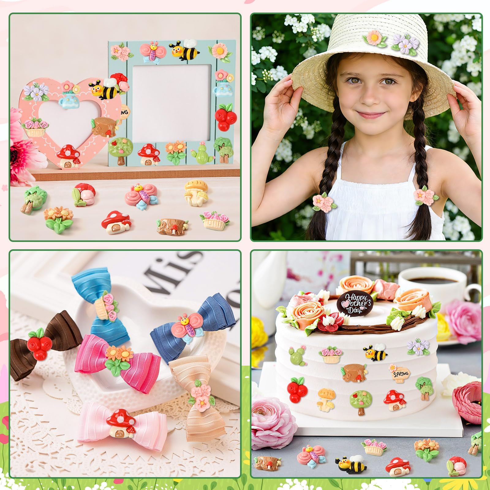 DTOFOOT scrapbooking details: resin charms add texture and color.