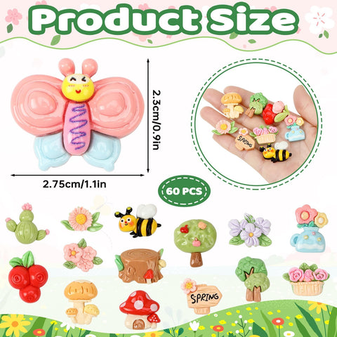 DTOFOOT spring resin charms: tiny trees add natural charm to crafts.