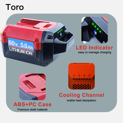 DTK Toro 60V 5Ah battery high-quality lithium cells for reliable power