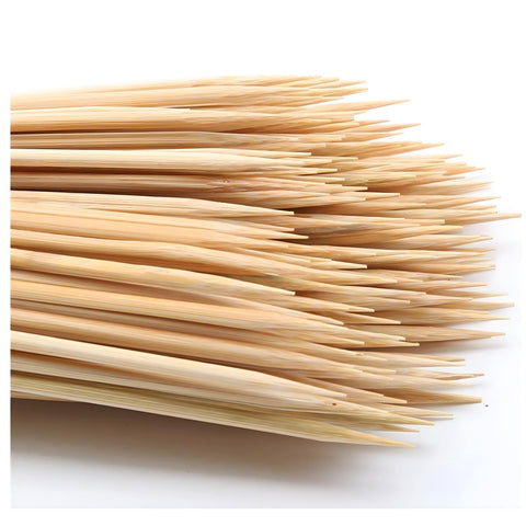 DTmasao 8-inch bamboo skewers for grilling and BBQ parties.