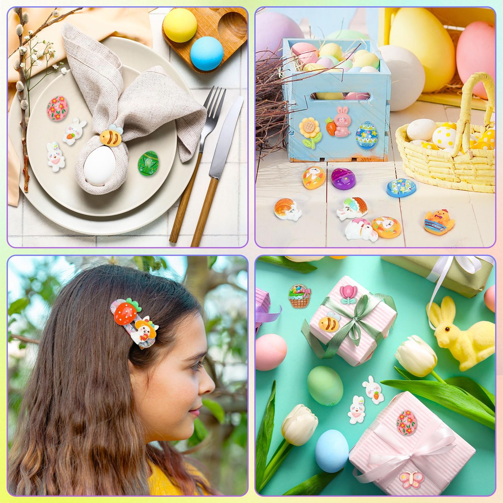 DTOFOOT Easter resin charm daisy accent for desk decor