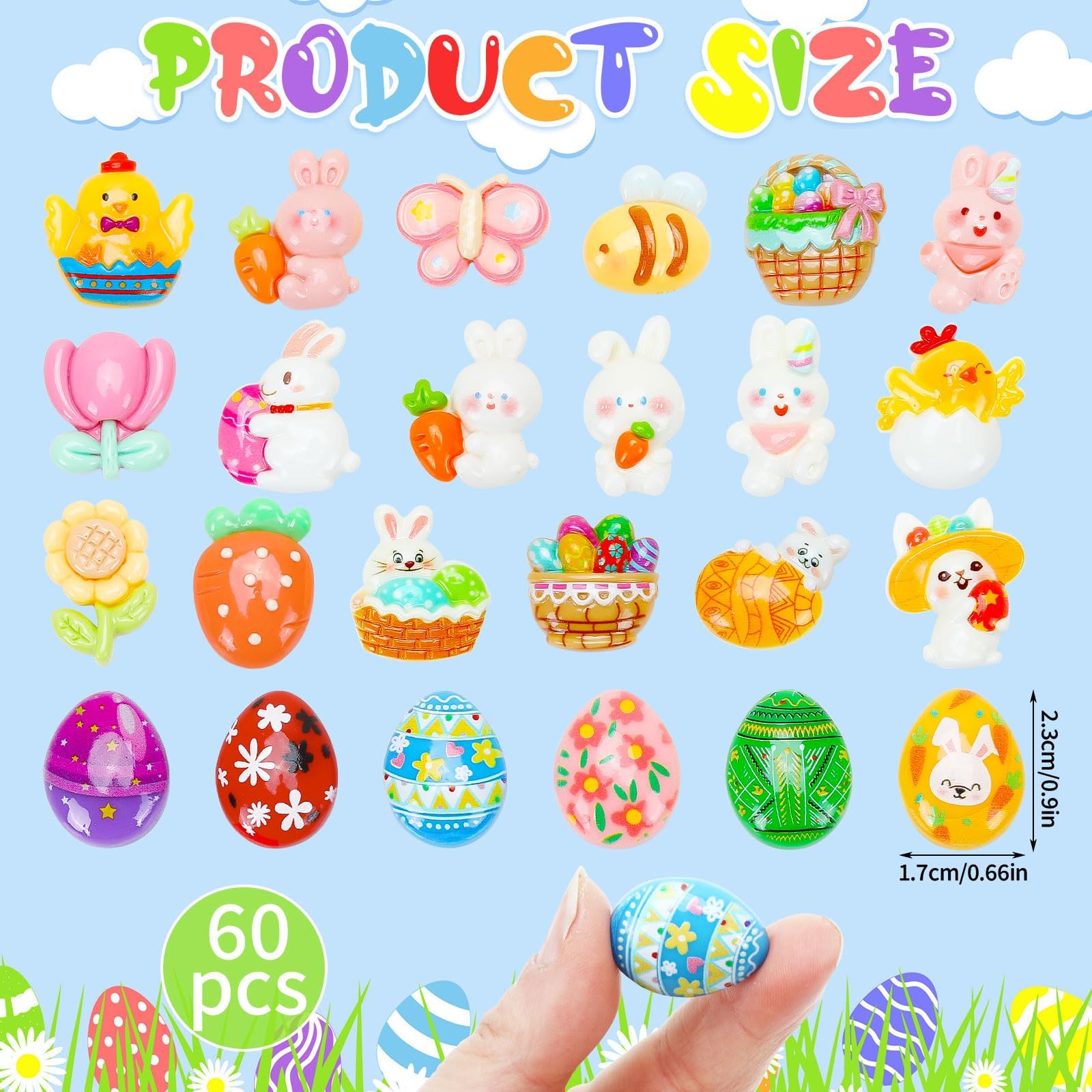 DTOFOOT Easter resin charm egg accent for table centerpieces