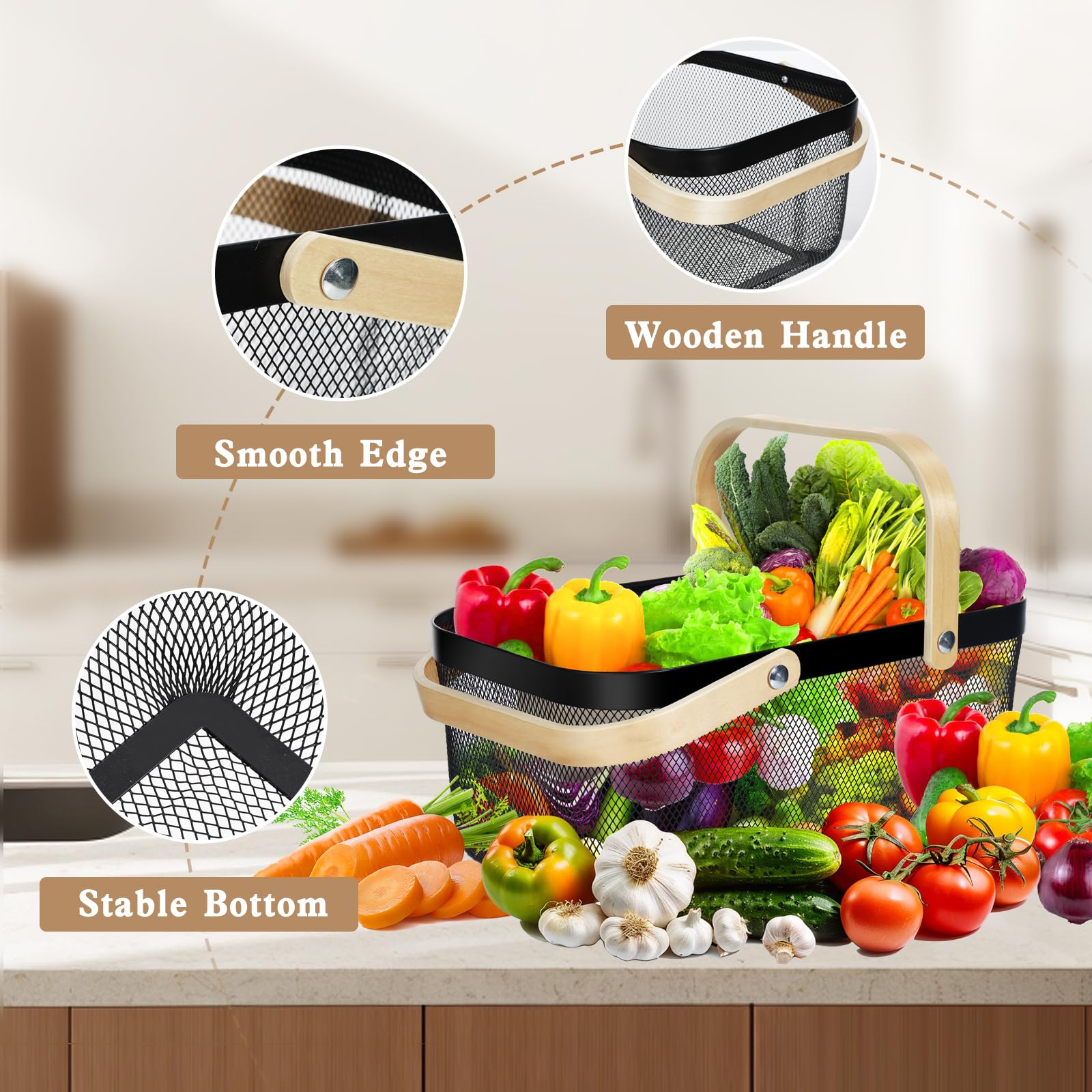 Dualshine garden harvest basket small mesh for compact market sorting