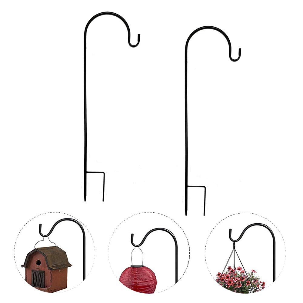 Dualshine shepherd hook 35-inch tall supports heavy planters and lanterns outdoors.